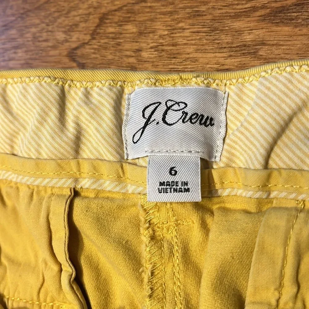 J. Crew Yellow Bermuda Shorts Casual Cotton Blend